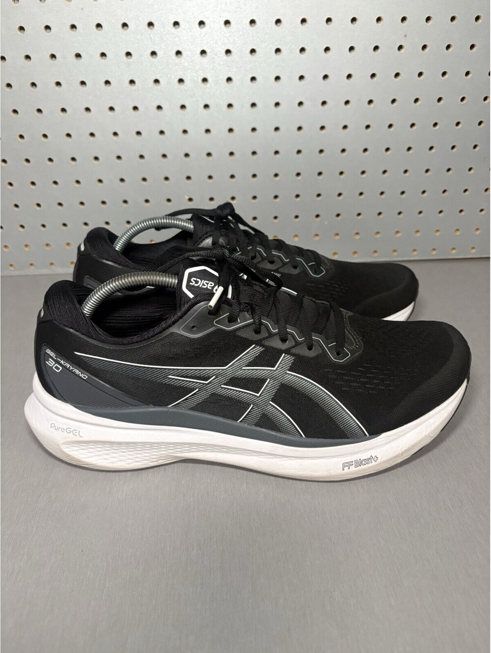 Asics Gel-Kayano 30 Shoes Mens Size 12 Wide 2E EE Black White Running Sneakers